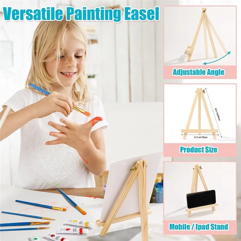 Acrylic Paint Set 26PCS/Set For Artists, Kids& Beginners Includes Easel, Brushes, And Canvas view 4
