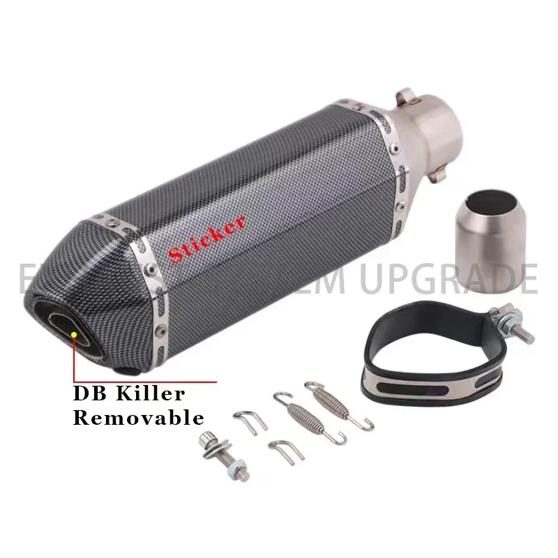 For CRF230 DUKE CBR MT07 MT09 CB600F Db killer 51MM Motorcycle Exhaust Pipe Muffler Moto GP Escape System With Laser Logo