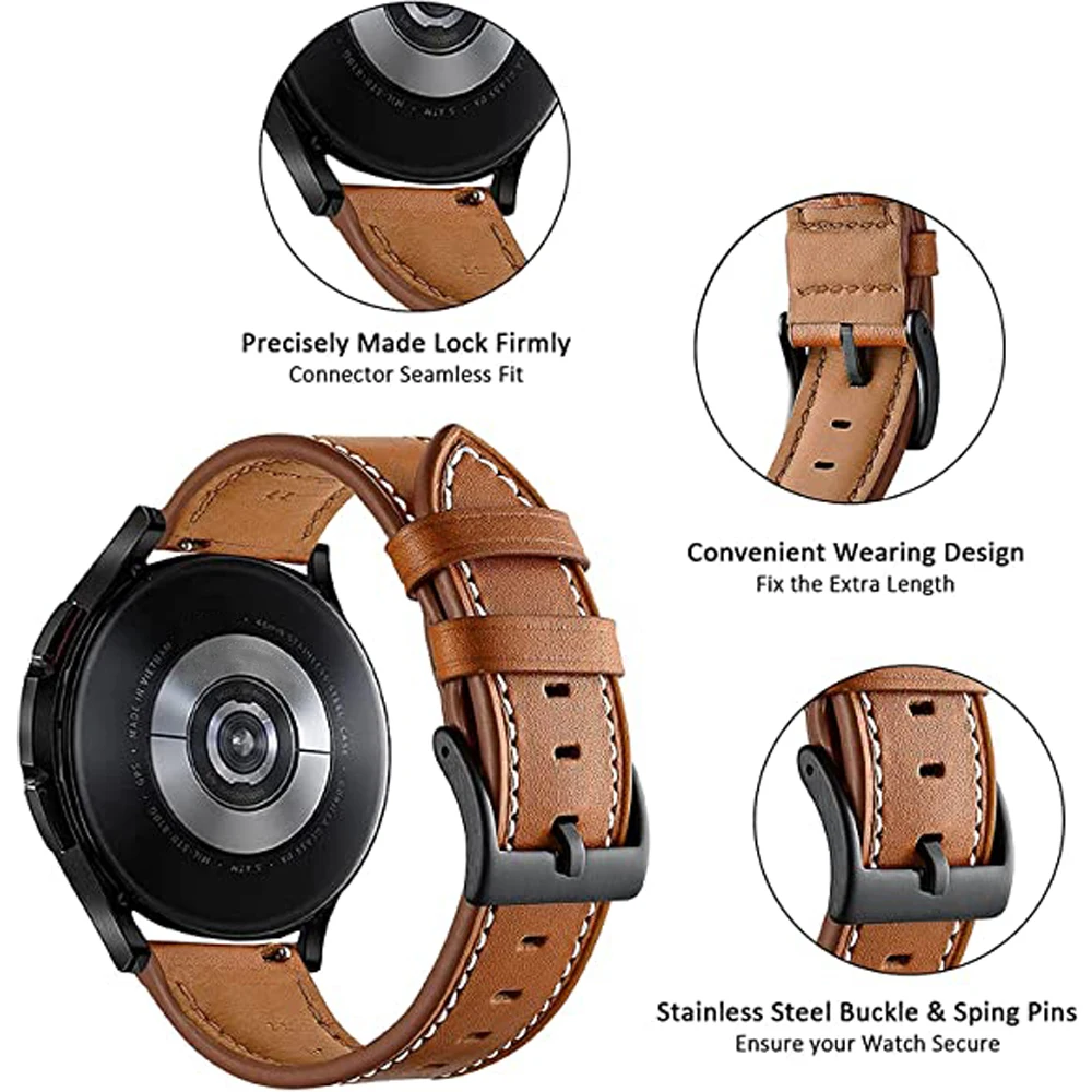 Leather Strap for Amazfit GTR 4 Smartwatch
