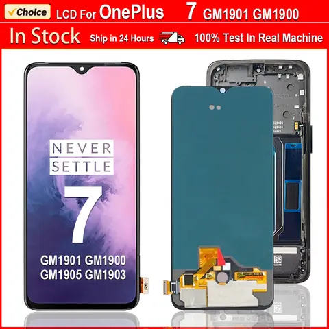 6.41" Super AMOLED LCD For OnePlus 7 LCD Screen Touch Digitizer Assembly For 1+7 LCD GM1901 GM1900 GM1905 GM1903 LCD Display