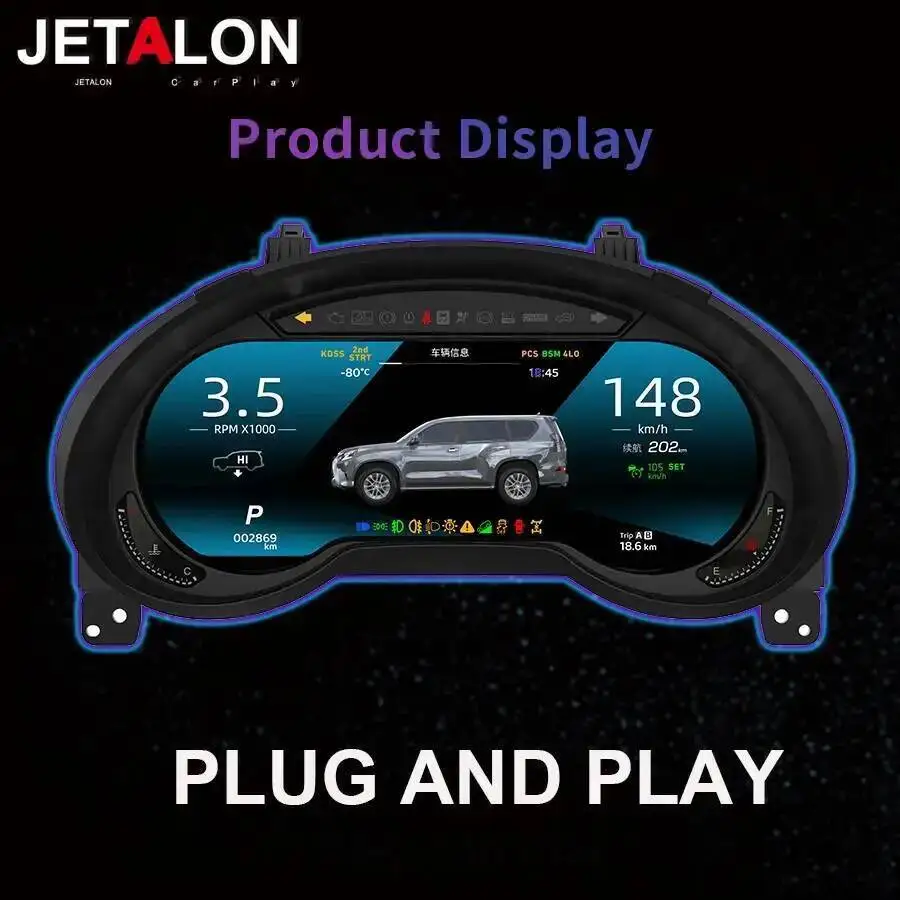 Digital Instrument Cluster For Lexus GX400 GX460 2010-2019 Upgrade Digital Dashboard LCD Instrument Panel GPS Virtual Cockpit