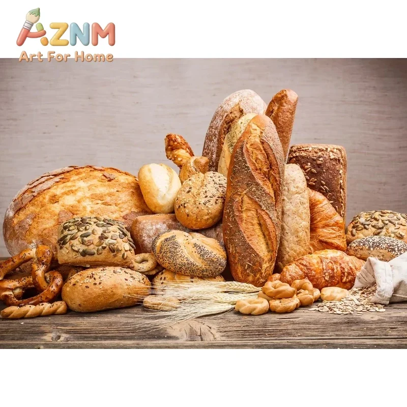 2026 Bread Still Life Vintage Poster Kitchen Food Loaves Baguettes Canvas Printing Rustic Retro Wall Art Picture Farmhouse Home