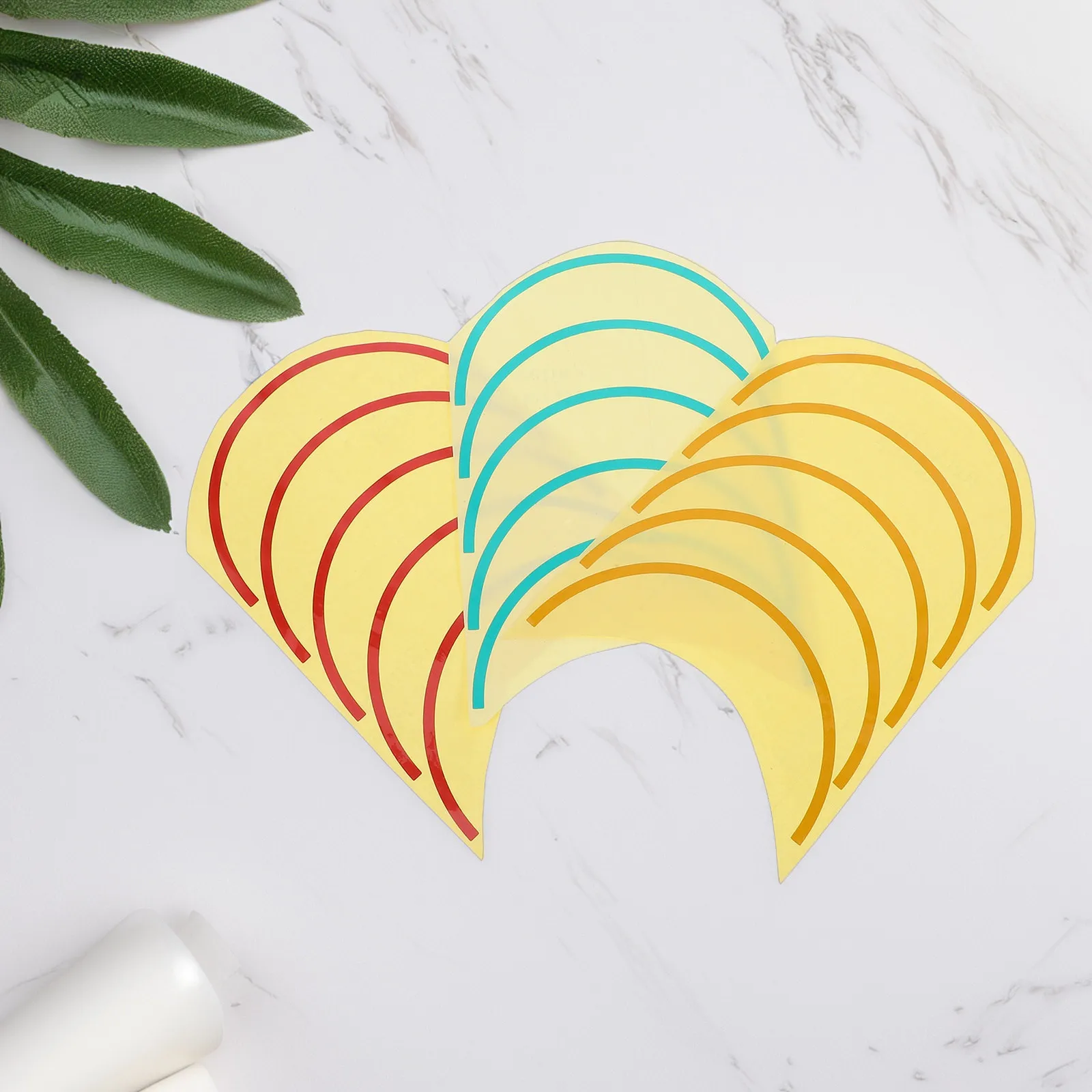 3Pcs Adhesive Pressure Gauge Sticker Label Set Color Coded Visual Indicator Red Yellow Green PVC Material Weather Resistant