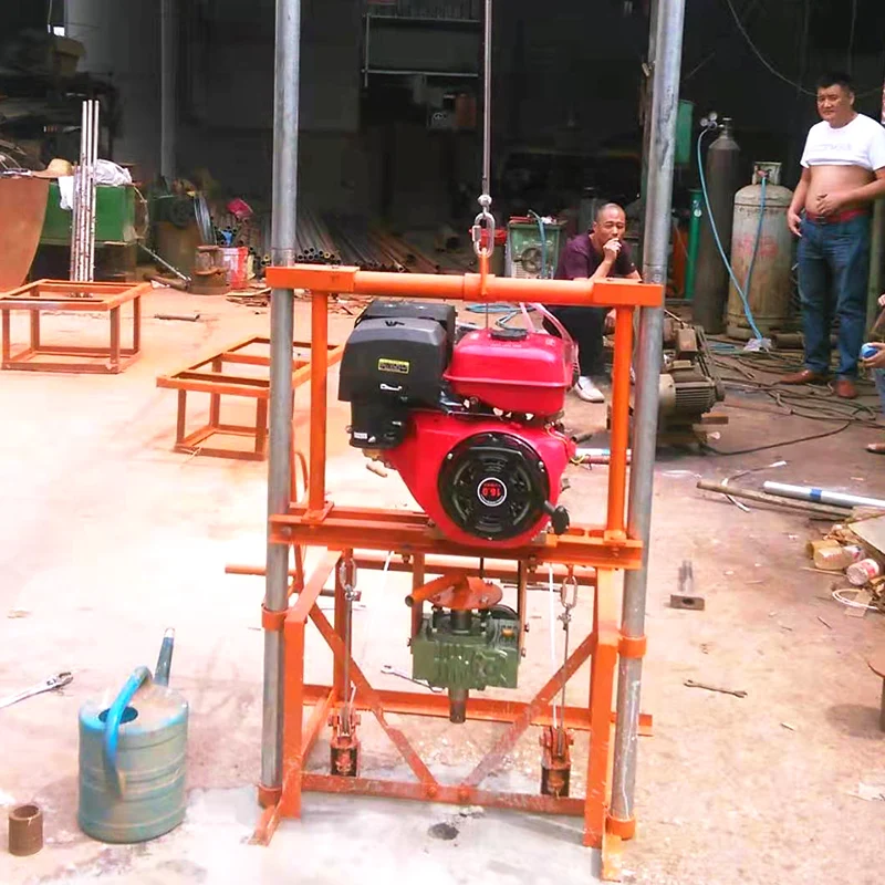 Customized Petrol Portable Water Well Drilling Rig 80m Well Construction Micro Manual Efficient Flexible