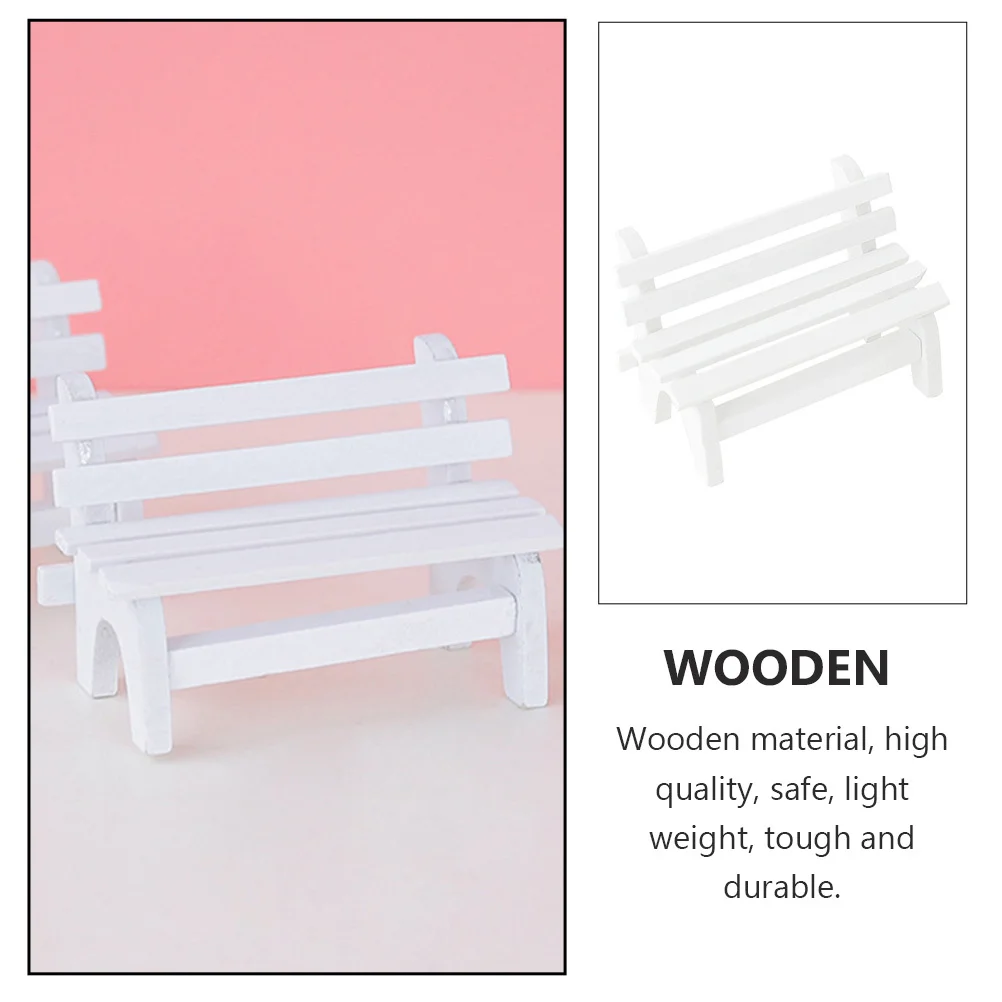 

5Pcs Miniature Wooden Chair Decor Desktop Ornament Unique Shape Safe Lightweight Bench Mini Wooden Bench Toy