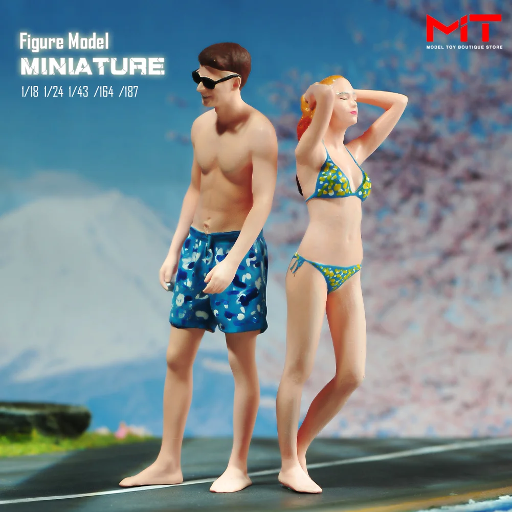 Miniatures Figurine 1/87 1/64 1/43 1/24 1/18 Bikini Beauty Swimsuit Man Scene Props Figures Model DIY Creative Photography Toys