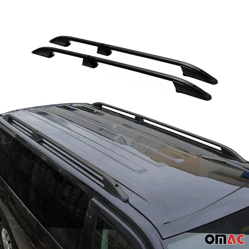 Roof Rails For Ford Transit Connect Long 2010-2013, Black Aluminum Rack Set 2Pcs