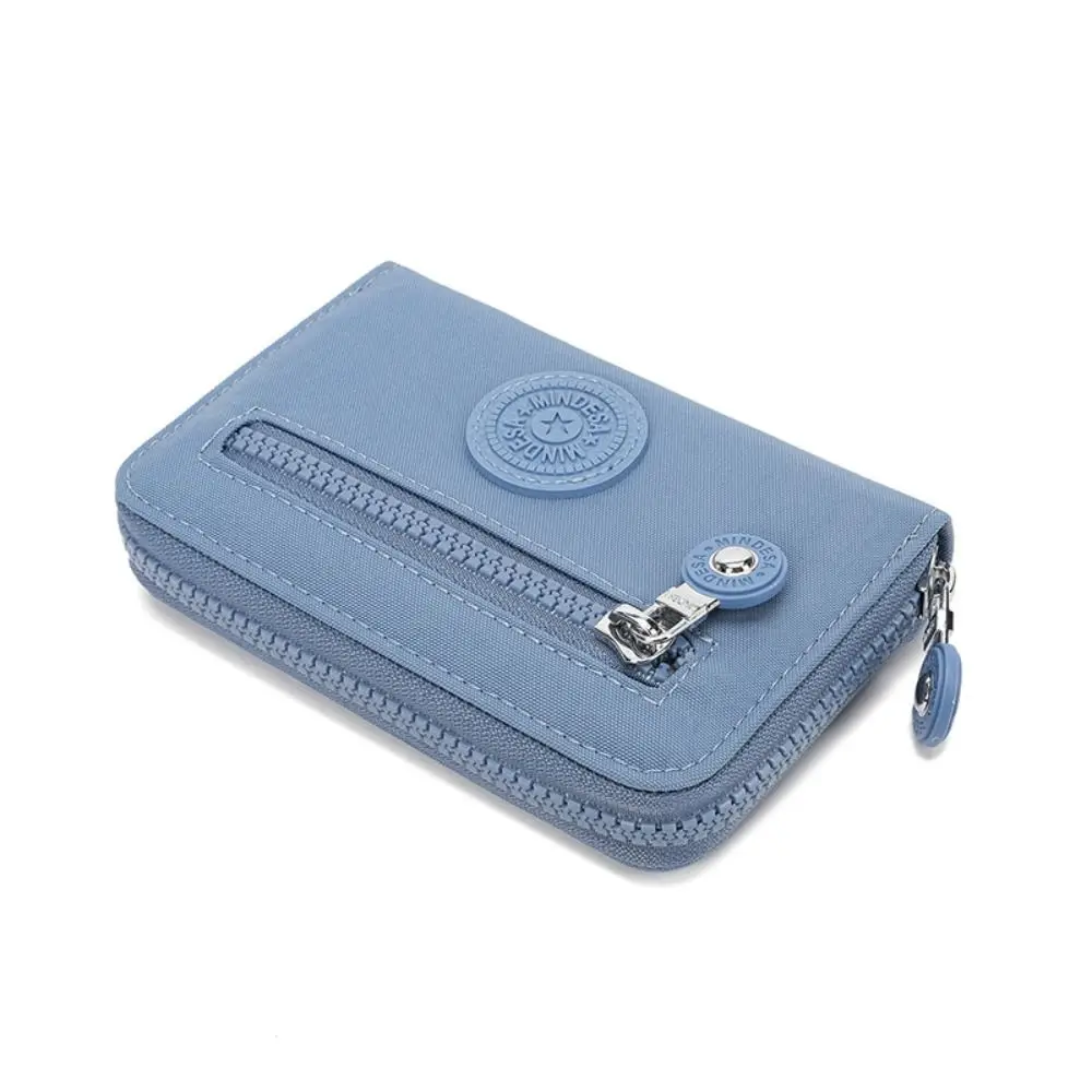 Simple Zippers Solid Color Coin Purse Short Nylon Small Wallet Small Phone Bag Korean Style Card Holder Women