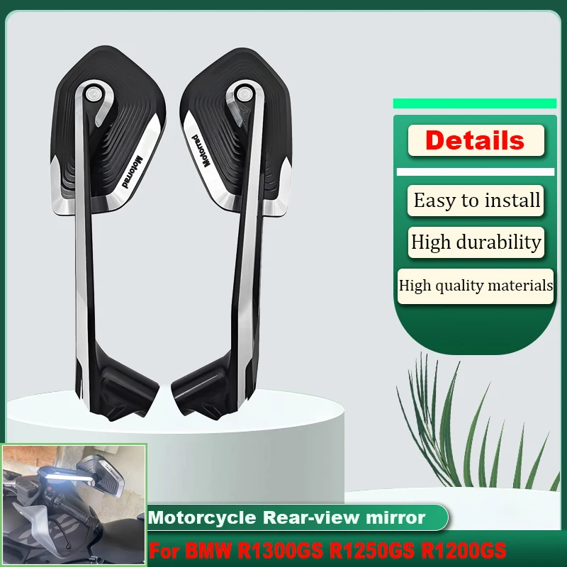 

For BMW S1000R, S1000XR R1300GS R1250GS F800R F800GS F900R motorcycle aluminum alloy rearview mirror, adjustable side mirror