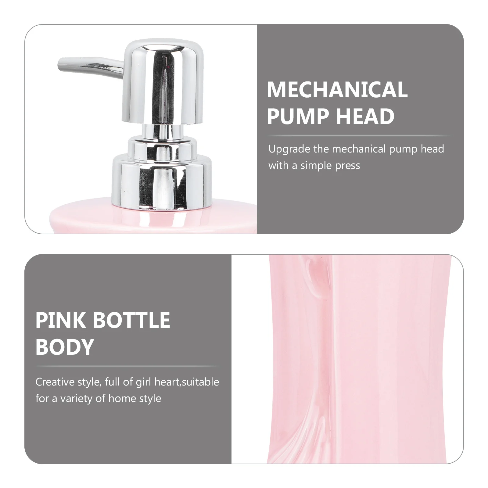 

1Pcs Press Bottle Ceramic Shampoo Dispenser Large Capacity Refillable Bathroom Lotion Pump Bottle Hand Soap Dispenser