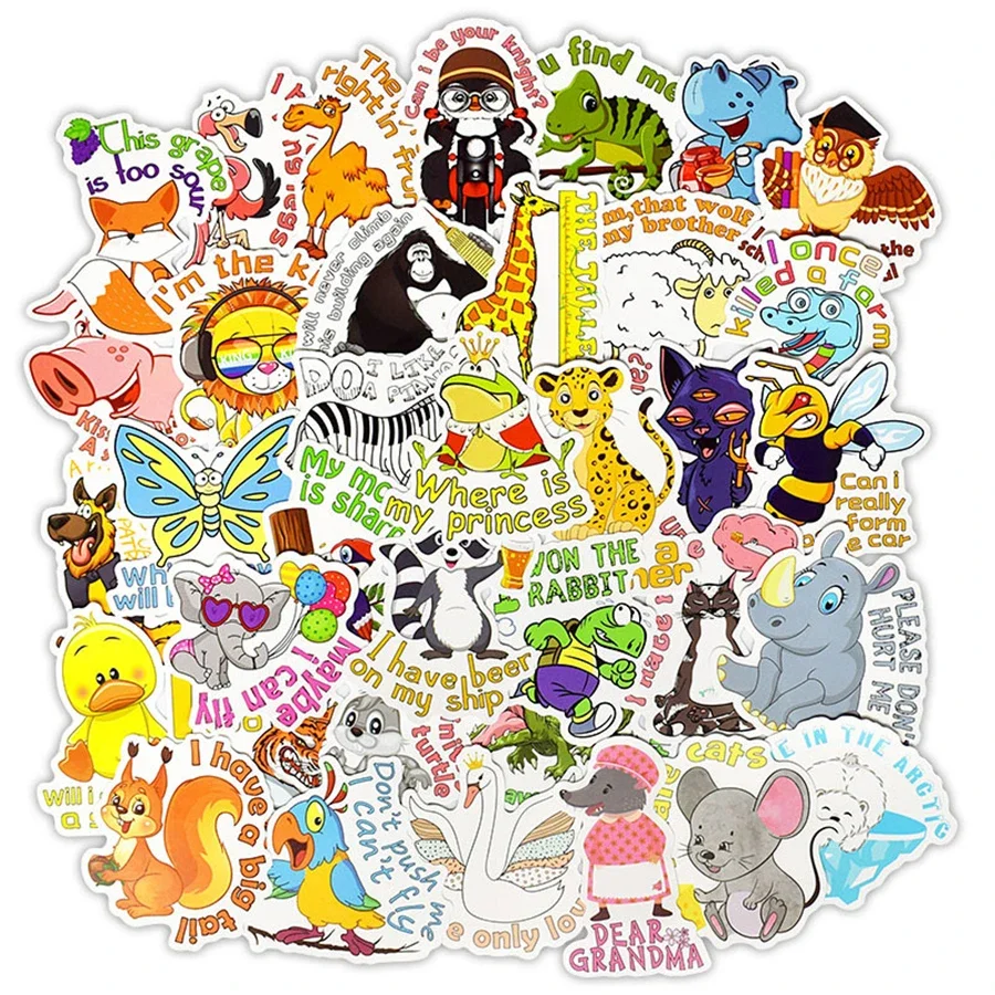 

50Pcs Motivational Reward Stickers for Students Cute Animal Wiith Inspirational Quotes Stickers Positive Affirmation Sticker