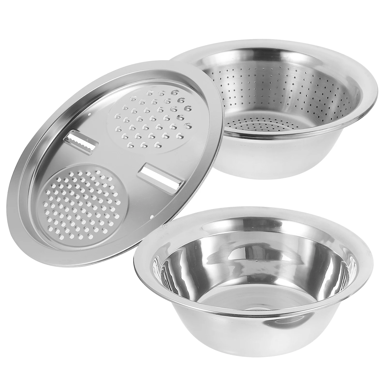 

3pcs Stainless Steel Vegetable Slicer Set Multi-Function Draining Shaver Ergonomic Kitchen Tool For Garlic Carrot Ginger Grating