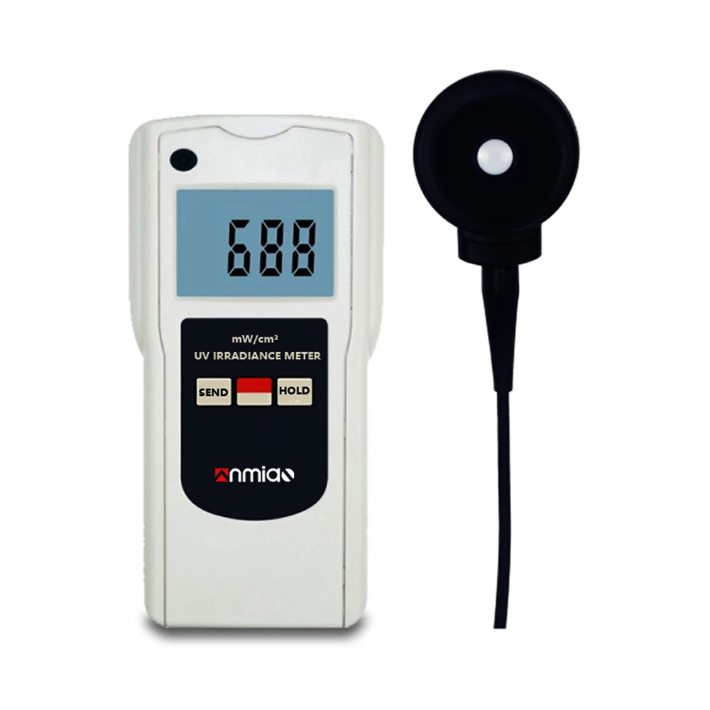 Digital UV Irradiance Measuring Instrument AM23 UV Irradiance Meter UVA UVB UVC UV Light Power Meter 2.000mW/20.00mW/200.0mW/cm²