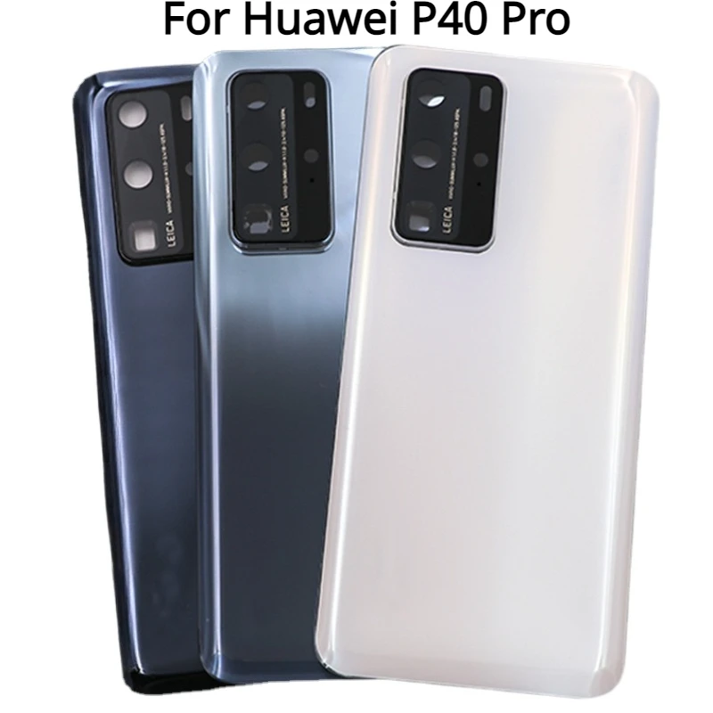 

Задняя крышка батарейного отсека для Huawei P40 P40Pro, 3D стеклянная панель, задняя крышка корпуса для Huawei P40 Pro, сменная рамка для объектива камеры