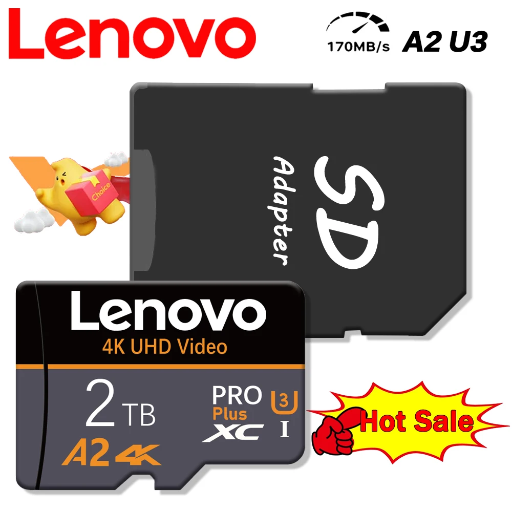 Lenovo 2TB Mini SD Card 512GB 256GB 128GB Memory Card Class10 TF Card 64GB TF Card Minisd Flash Usb Pendrive Free Adapter