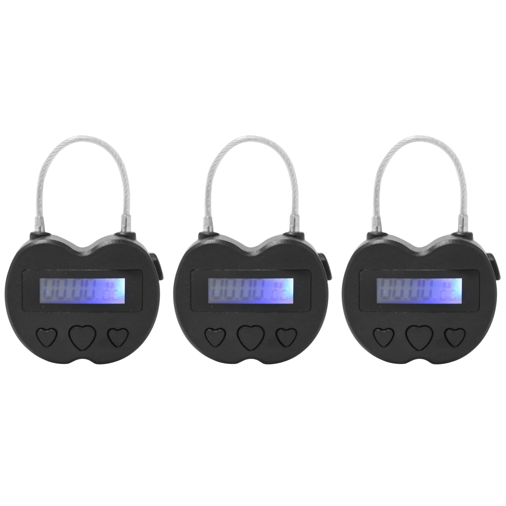-AT52 3X Bloqueio de tempo inteligente Display LCD Bloqueio de tempo Multifuncional Temporizador eletrônico de viagem, cadeado recarregável USB à prova d'água