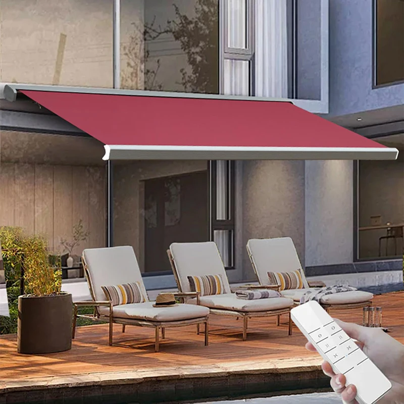 

Retractable Waterproof Canopy Balcony Awning Full Cassette Motorized Folding Arm Awning for Outdoor