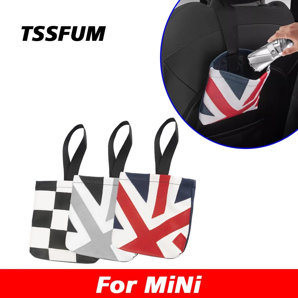 Union Jack Leather Paneled Design Car Seat Gear Storage Bag for Mini COOPER S F54 F55 F56 F57 F60 R55 R56 R60 R61 R50 R52 R53