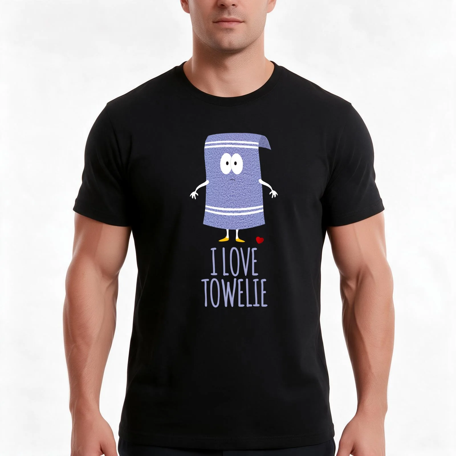 I love Towelie T-Shirt, Summer Casual Cotton Tee, Oversized Streetwear Tops, Vintage Graphic Print, Loose Fit Short Sleeve