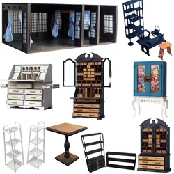 1:12 Miniature Dollhouse Furniture DIY Material Package doll Wine Cabinet Storage Jewelry 1:6Cabinet Dollhouse Background Board