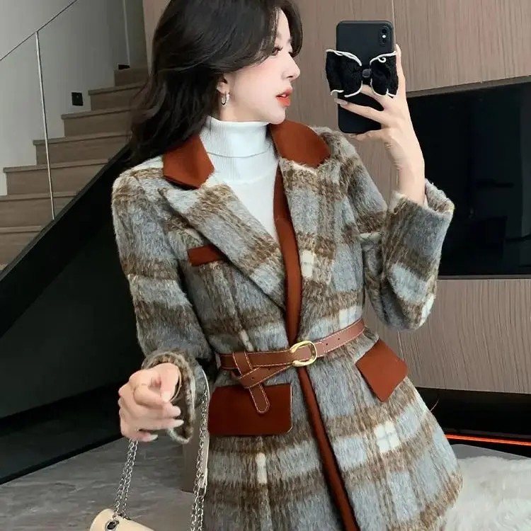 

Korea Two-Piece Small Suit Waisted Long-Sleeved Jacket Design Shorts Autumn Winter Temperament High-End Women'S New