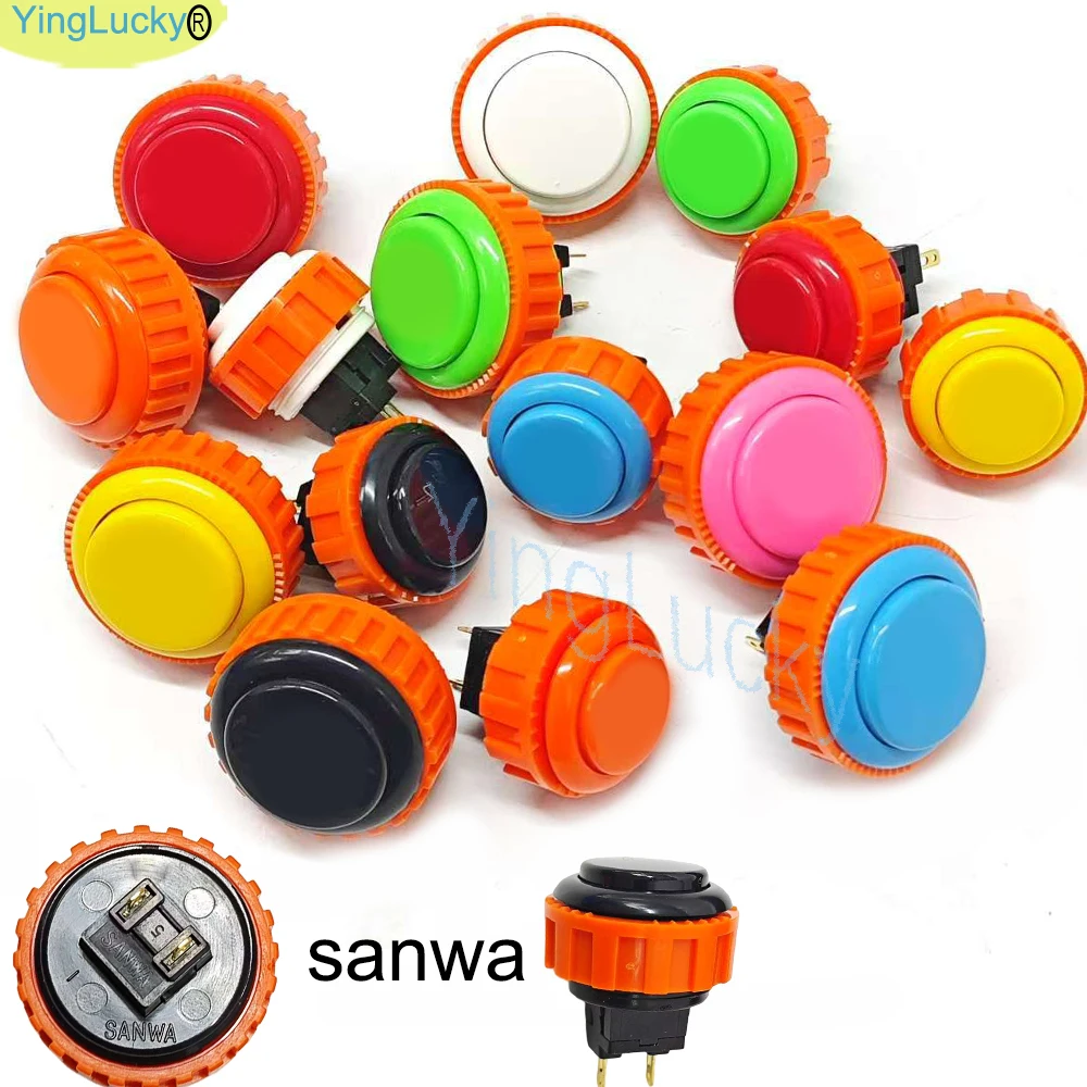 SANWA OBSN 30mm 24mm Original Japan SCREW Type Round Push Button Arcade Zero Delay For PC Joystick PS3 XBOX Arcade Game Machine