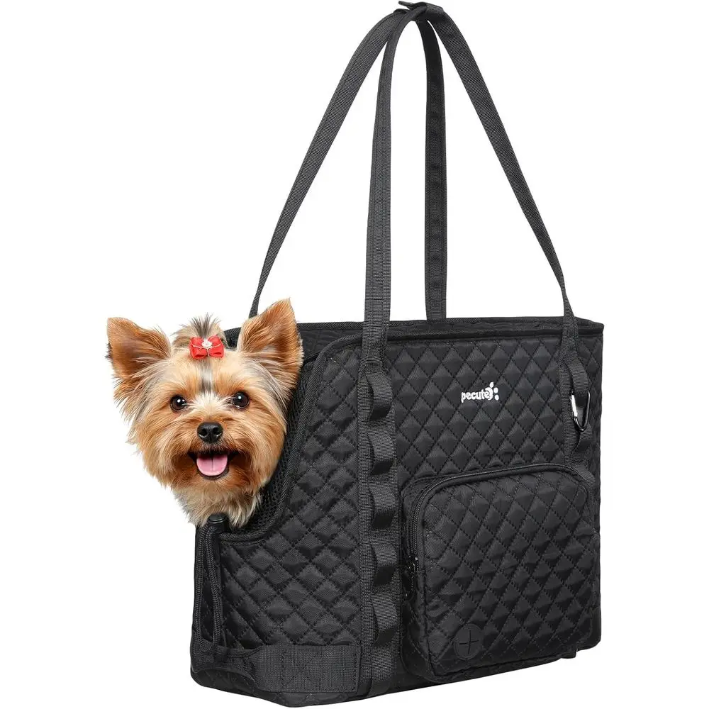 

Dog Carrier for Small Dogs, 5-9 lbs, Cat and Puppies Tote Bag, Outing, Travel, Vet, Black