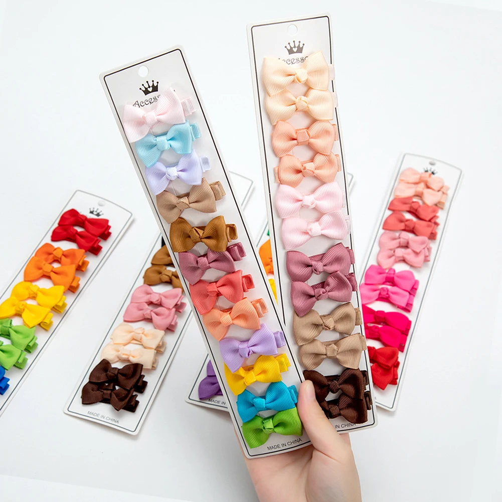 

24pcs Baby Girls Ribbon Hairbow Barrettes Hair Clip Accesorios Bebe Children Grosgrain Bows Kids Alloy Hairpin Candy Color Clip