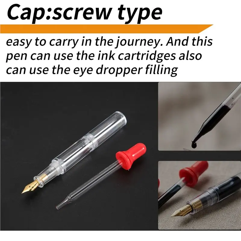 Mini Pocket-Size Eyedropper Fountain Pen Writing Ink Pen F Nib Ink Pen Portable Mini Pocket Pen