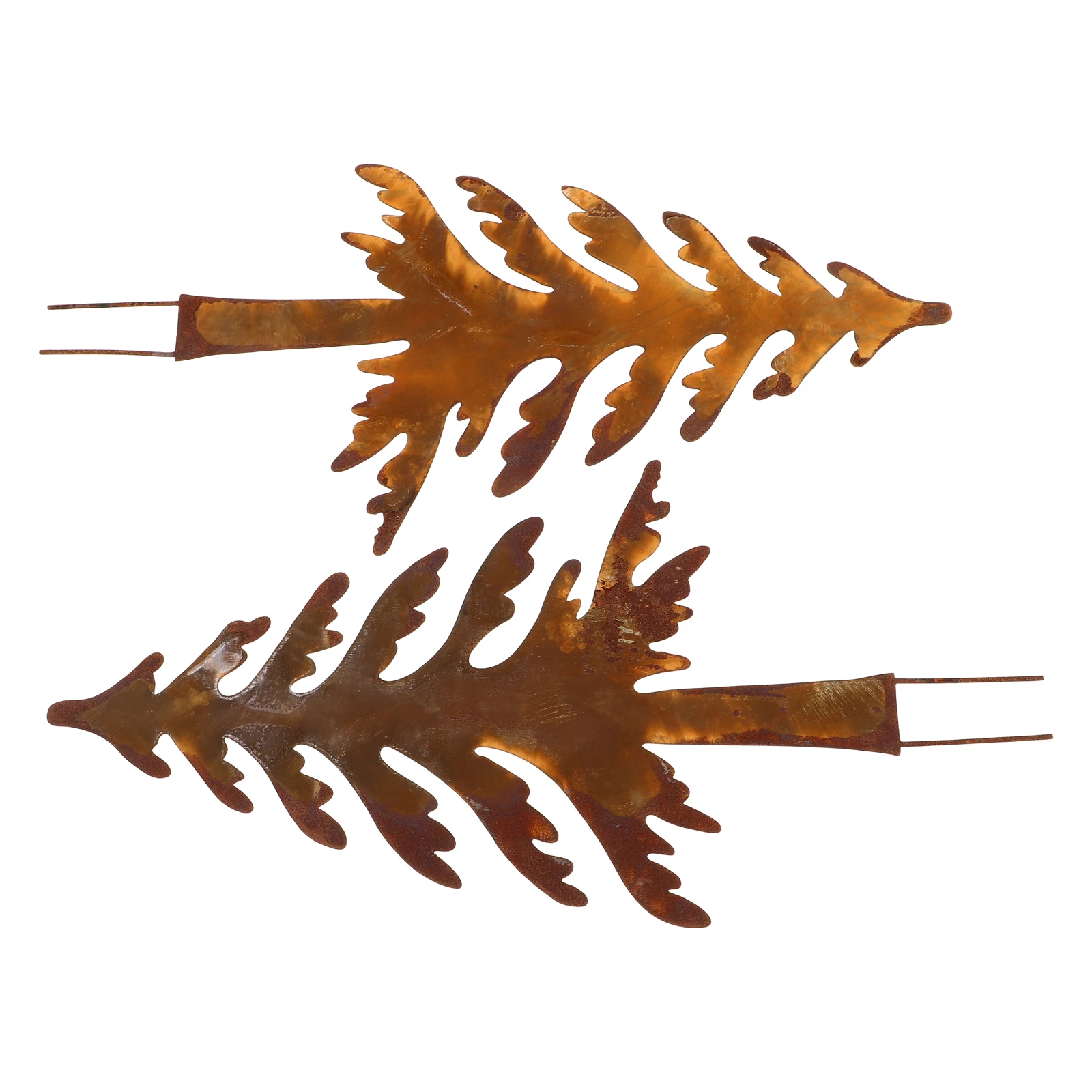 

2Pcs Metal Iron Craft Decoration Rusty Garden Stakes for Outdoor Yard Pathway Flower Bed Decor Vintage Christmas Halloween
