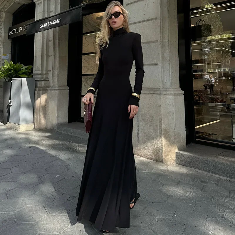 Women's Clothing Elegant High-neck Long-sleeved Big Halter Pendulum Long Party Dresses Vestido Plus Size 9XL 8XL 7XL 6XL XXXXXL