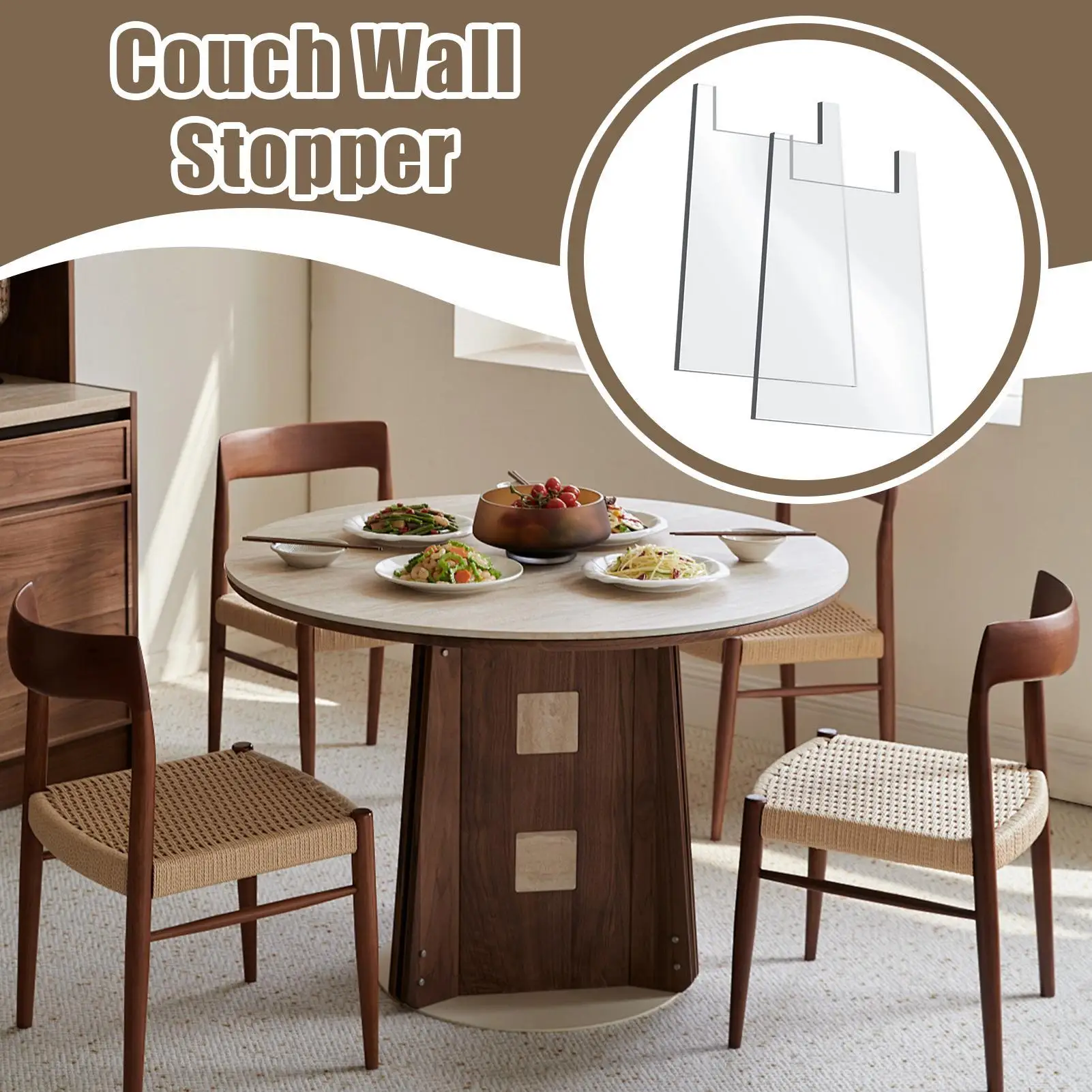 Couch Stoppers 2 Pieces Clear Acrylic Bumper Clear Acrylic Furniture Spacers For Socket Sofa Bed Cabinet Apartment Home Hotel