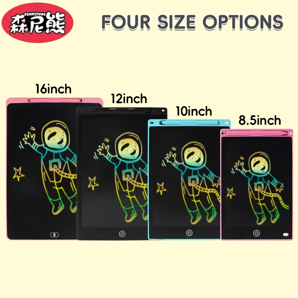SENNIXIONG-tablero de dibujo LCD para bebé, herramientas de pintura para escritura artística, tableta, juguete educativo para niños, regalo de vacaciones, 8,5/10/12/16 pulgadas