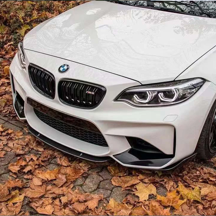 For BMW 2 Series F87 M2 2016-2018 Front Lip Carbon Fiber Front Bumper Splitter Front Lip Chin Spoiler Diffuser Upgrade Body kit