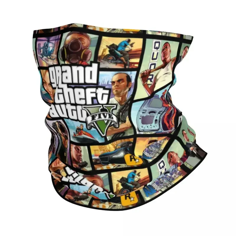 Adventure Game Grand Theft Auto Bandana Neck Gaiter UV Protection Face Scarf Cover Women Men GTA Headband Tube Balaclava