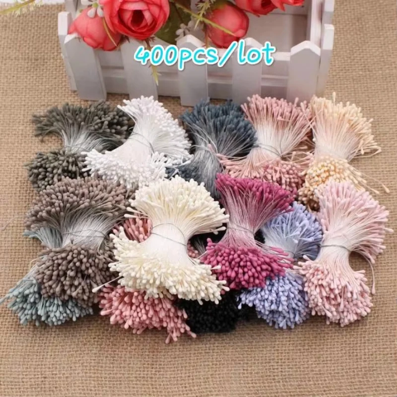 2026 400pcs Stamen Handmade Artificial Flowers For Wedding Party Home Decoration DIY Christmas Scrap