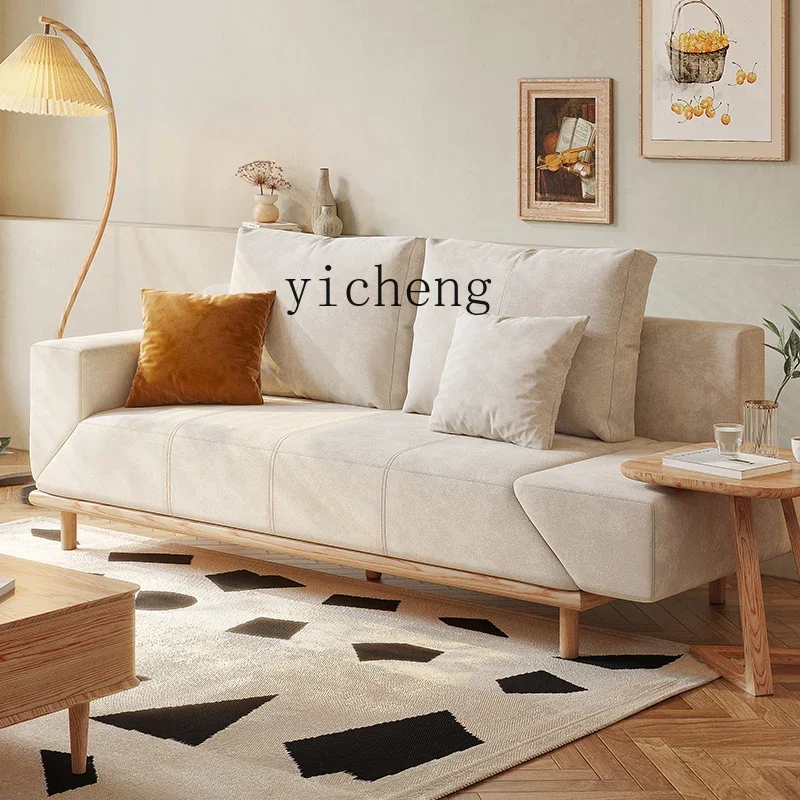 

V7 furniture retro solid wood sofa bed dual-purpose leather art technology cloth multi-functional sofa small apartment