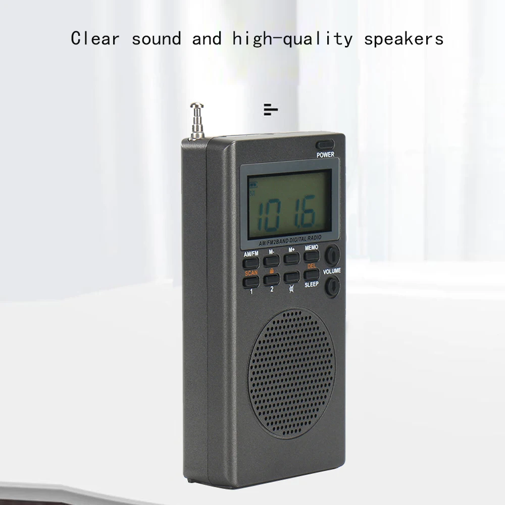 راديو FM صغير محمول وراديو صباحا ، مستقبل راديو ضبط رقمي ، مشغل موسيقى ، راديو صغير متين