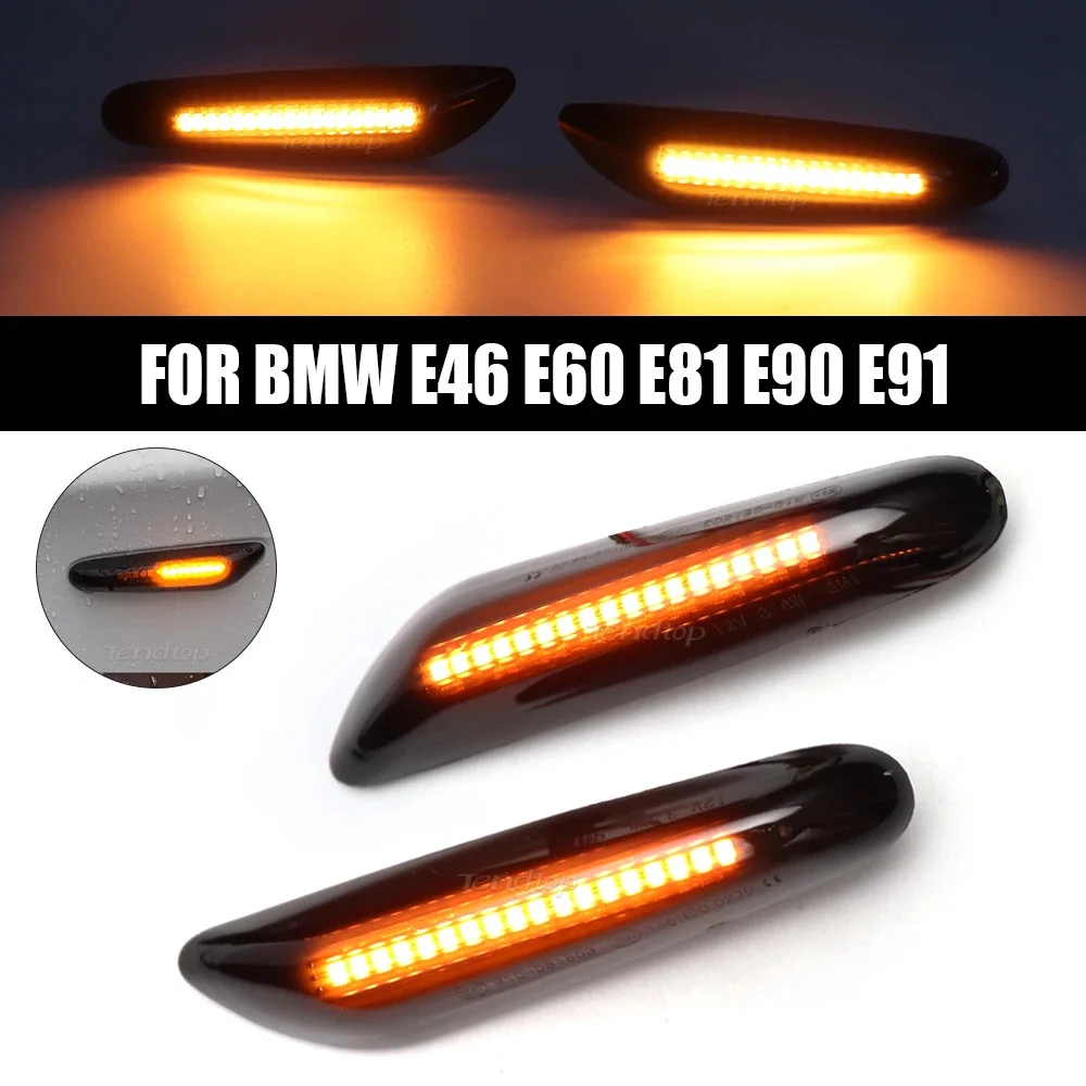 

2 PCS LED Dynamic Turn Signal Side Marker Light Sequence Indicator Flash Light For BMW E90 E91 E92 E93 E60 E87 E82 E61 E46