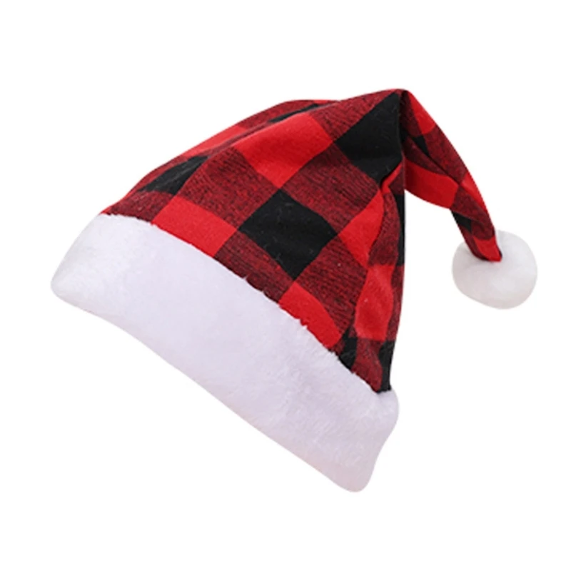 Decorazione natalizia Peluche Cappello da Babbo Natale Vestire per feste Oggetti scena Capodanno Berretto da bobble per