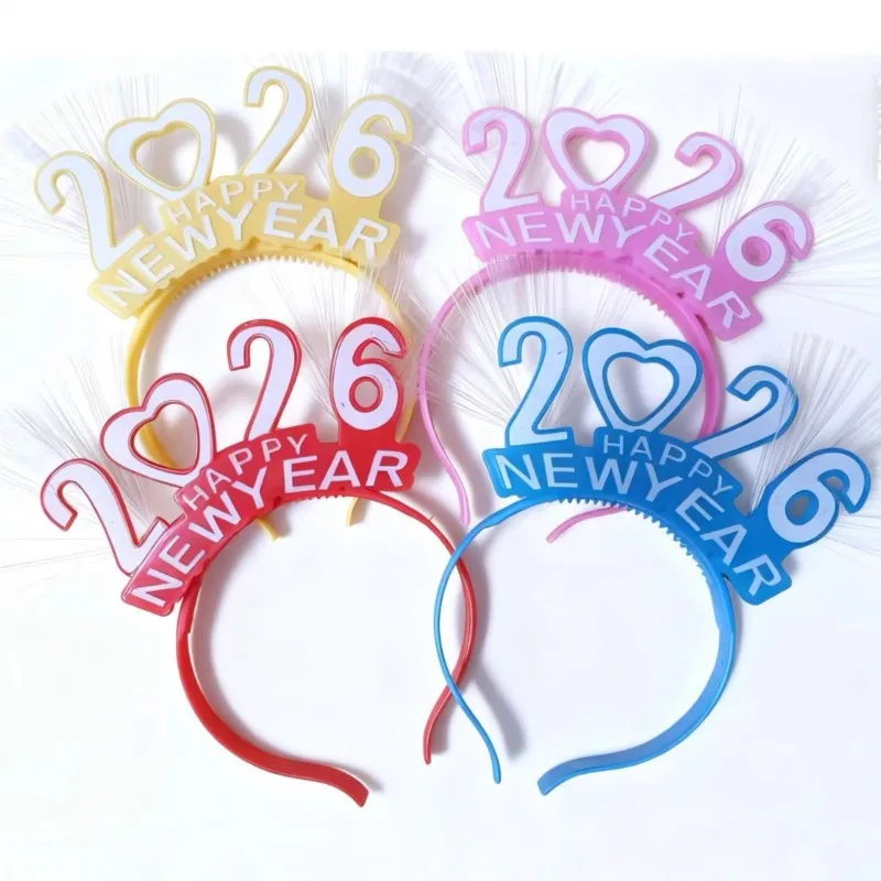 2026 Nuove fasce per capelli in fibra ottica digitale LED lampeggiante Concerto incandescente Copricapo Evento di Capodanno Atmosfera Bar Puntelli Forniture