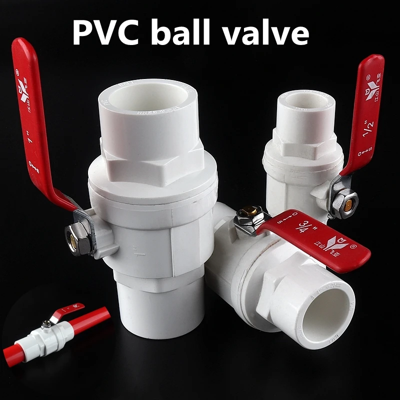 1PCS 20~125mm PVC Pipe Ball Valves Water Irrigation System Drainage Tube Quick Valve Water Pipe Connector Fittings