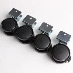 4Pcs 50mm Plastic Caster Replacement Angle Brake Swivel Office Sofa Chair Baby Bed Carts Trolley for Furniture Wheels with Brake