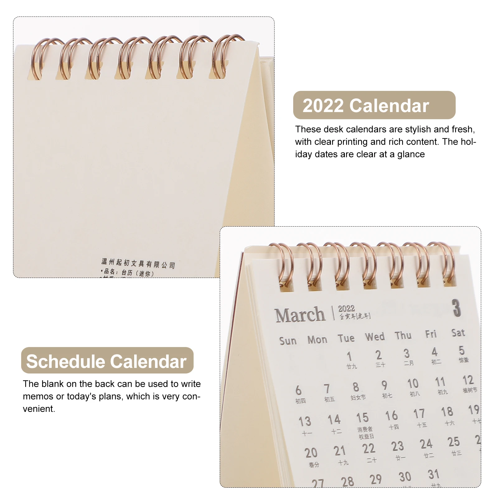 

5 Pcs Desk Calendar Small Mini Desktop Table Accessories Flip Home Office