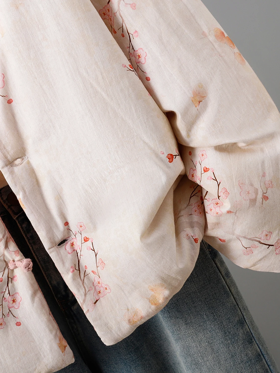 

Double-Sided Wear Retro Chinese Cotton Jaet Women's Thiened Cotton Padded Coat Stand Collar Long Sve Winter Outerwear