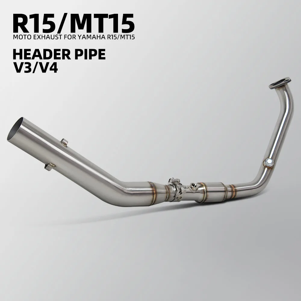 R15 Exhaust Pipe For Yamaha MT15 XSR155 V3 V4 2017-2026 Racing Escape Kit Motorcycle 51mm Manifold