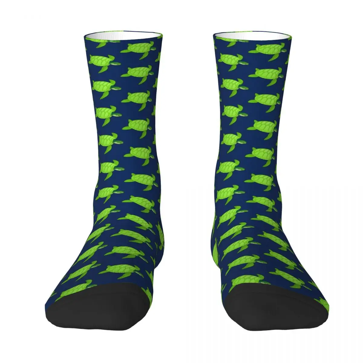 Green Sea Turtle Stockings Cute Animal Print Design Casual Socks Autumn Anti Bacterial Socks Men Outdoor Sports Warm Soft Socks