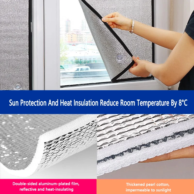 

Window Sunshade Protector Pad Double Sided Aluminum Foil Anti-UV Sun Shade Heat Insulation Film House Vehicle Accessories