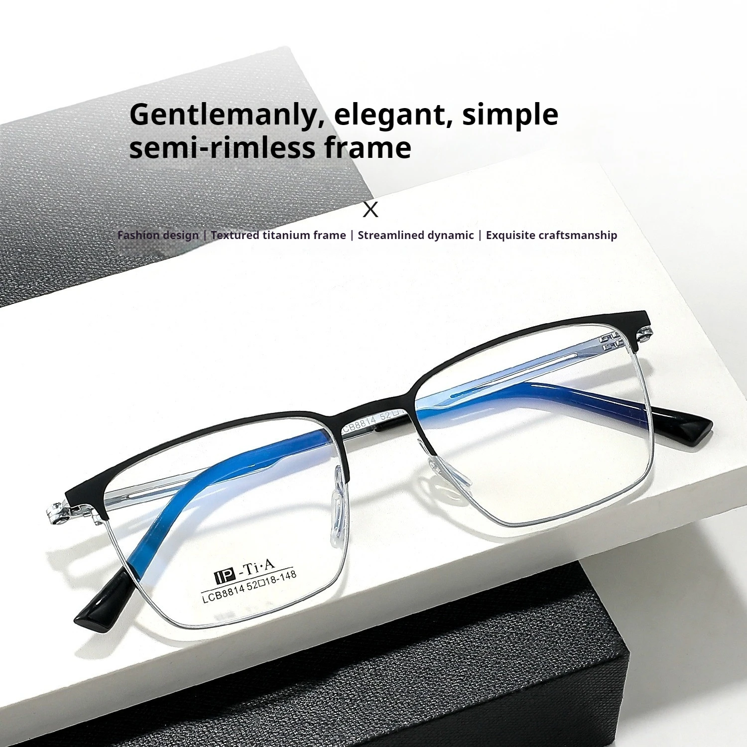 Meeshow New Mens Eyeglasses Titanium Business Reading Glasses Full Rim Square Frame Myopia Lightweight for Prescription