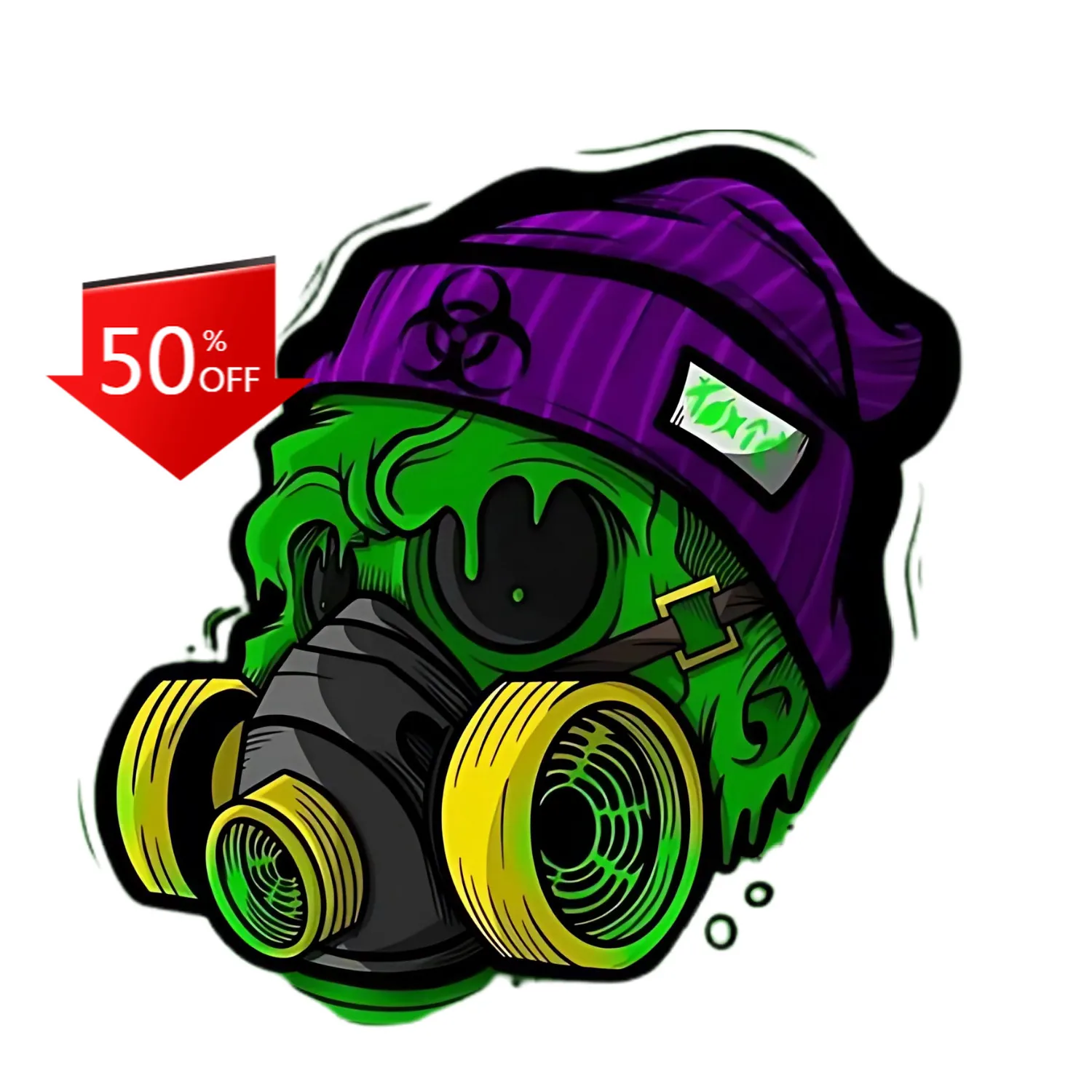 

Zombie Gas Mask Street Retro Car Laptop Window Bumper Waterproof Vinyl Decal Decoration Aesthetic Cool Vintage Funny